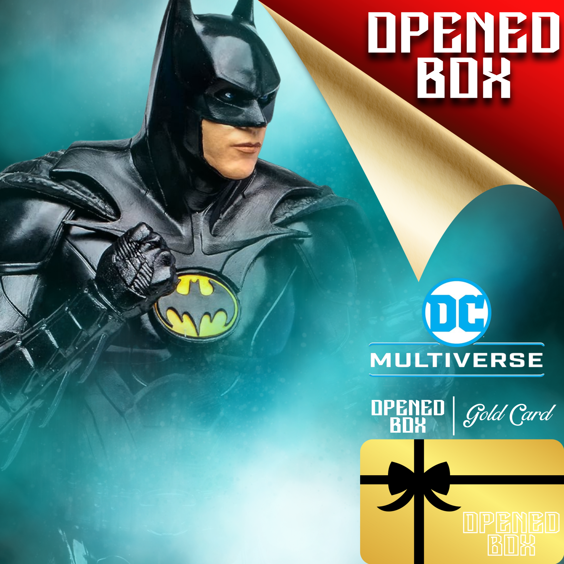 (OPENED BOX | GOLD CARD) - DC Multiverse The Flash Movie: Batman (1989, Michael Keaton) Heykel Figür